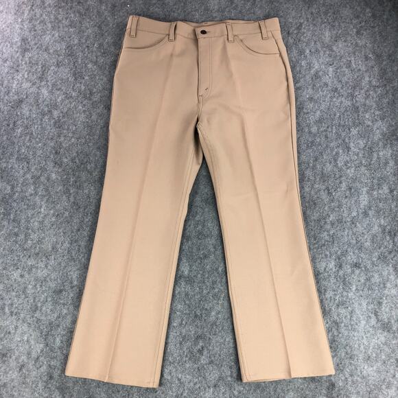 VTG Levis Pants Mens 38x30 Tan Straight Leg High Rise Regular Stretch - Picture 1 of 12